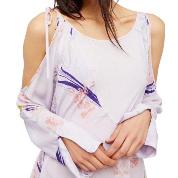 Free People Clear Skies Floral Tunic Top Boho S - Picture 3 of 7